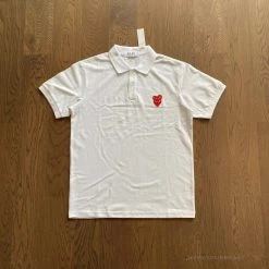 Hypeyourbeast Shirts CDG Polo Shirt White 8 Hypeyourbeast Shirts CDG Polo Shirt White
