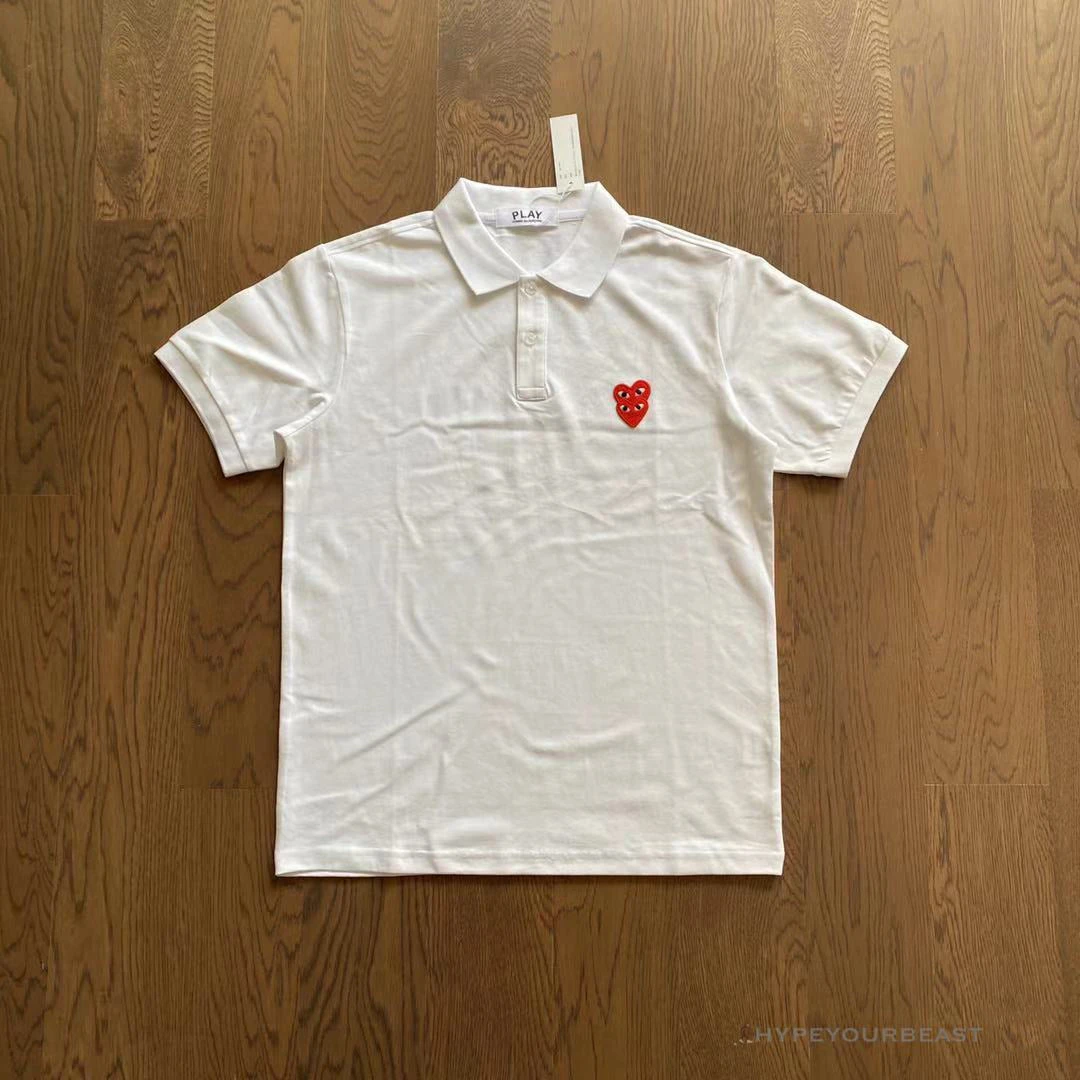Hypeyourbeast Shirts CDG Polo Shirt White 4 Hypeyourbeast Shirts CDG Polo Shirt White