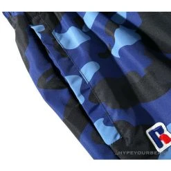 Hypeyourbeast Clothes BAPE X RUSSELL ATHLETIC Drawstring Camouflage Pants 'BLUE'