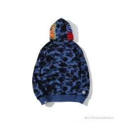 Hypeyourbeast Clothes BAPE Camo Hoodie Shark Head 'NAVY BLUE'