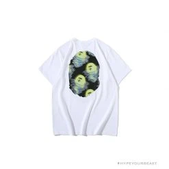 Hypeyourbeast BAPE Green Ape Head Blue Storm Tee Shirt 'WHITE' Clothes