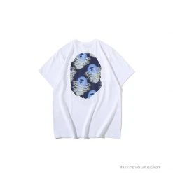 Hypeyourbeast BAPE Blue Ape Head Green Storm Tee Shirt 'WHITE' Clothes