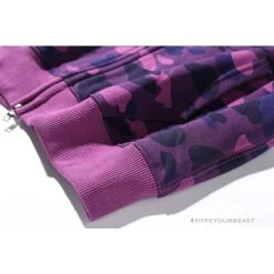 Hypeyourbeast BAPE Shark Head Classic Embroidered Camouflage Zip-Up Hoodie 'PURPLE' Clothes 22 Hypeyourbeast BAPE Shark Head Classic Embroidered Camouflage Zip-Up Hoodie 'PURPLE' Clothes