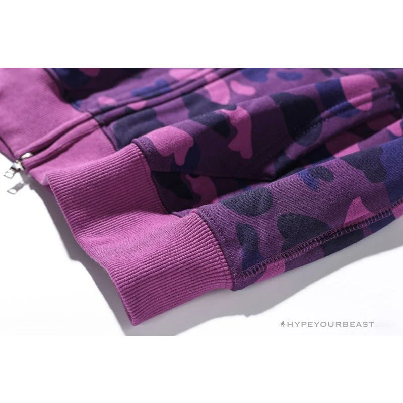 Hypeyourbeast BAPE Shark Head Classic Embroidered Camouflage Zip-Up Hoodie 'PURPLE' Clothes 11 Hypeyourbeast BAPE Shark Head Classic Embroidered Camouflage Zip-Up Hoodie 'PURPLE' Clothes