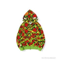 Hypeyourbeast BAPE Shark Head STA Star Camouflage Hoodie 'GREEN'