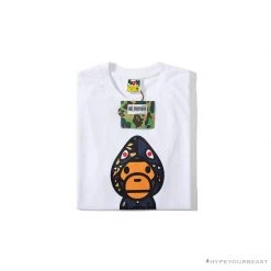Hypeyourbeast BAPE Baby Milo Blue Shark Hat Little Monkey Tee Shirt 'WHITE'