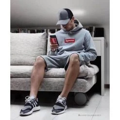 Hypeyourbeast Supreme Box Logo Hoodie Grey Red