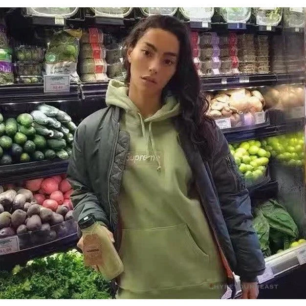 Hypeyourbeast Supreme Box Logo Hoodie Lime Green 3 Hypeyourbeast Supreme Box Logo Hoodie Lime Green