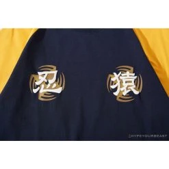 Hypeyourbeast Clothes BAPE Japanese Ninja Ape Man Raglan Sleeve Color Block Tee Shirt 'YELLOW'