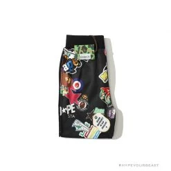 Hypeyourbeast BAPE Badge LOGO Sticker Style Stitching Pants