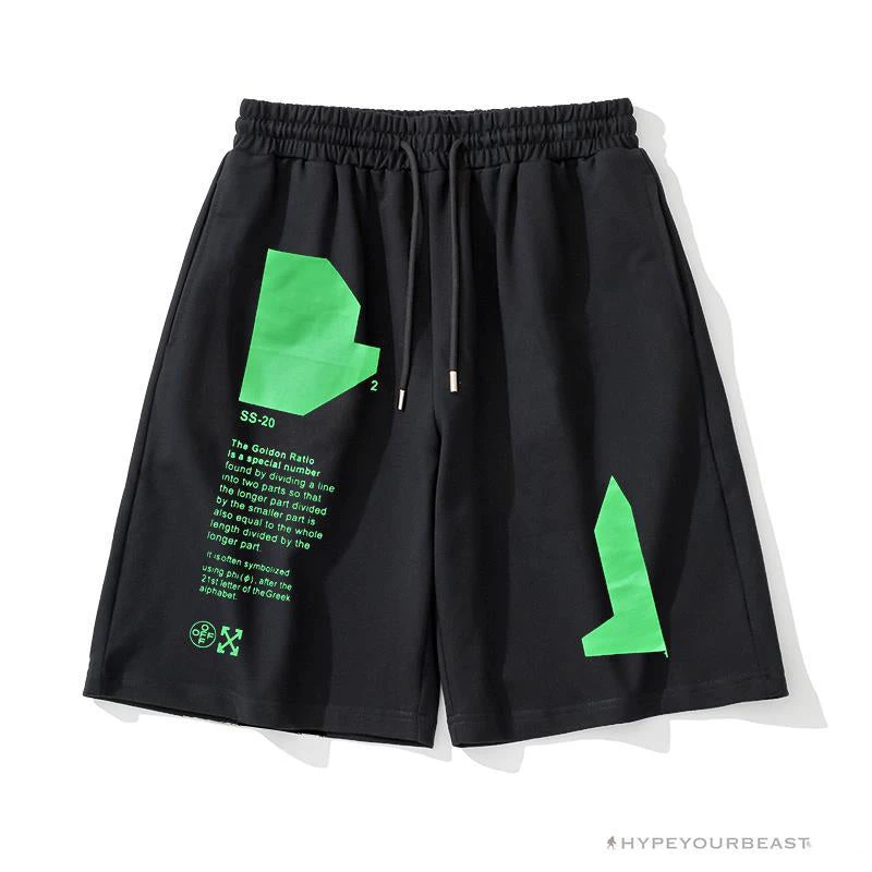 Hypeyourbeast OFF-WHITE Golden Ratio Shorts 'BLACK' Pants 1 Hypeyourbeast OFF-WHITE Golden Ratio Shorts 'BLACK' Pants