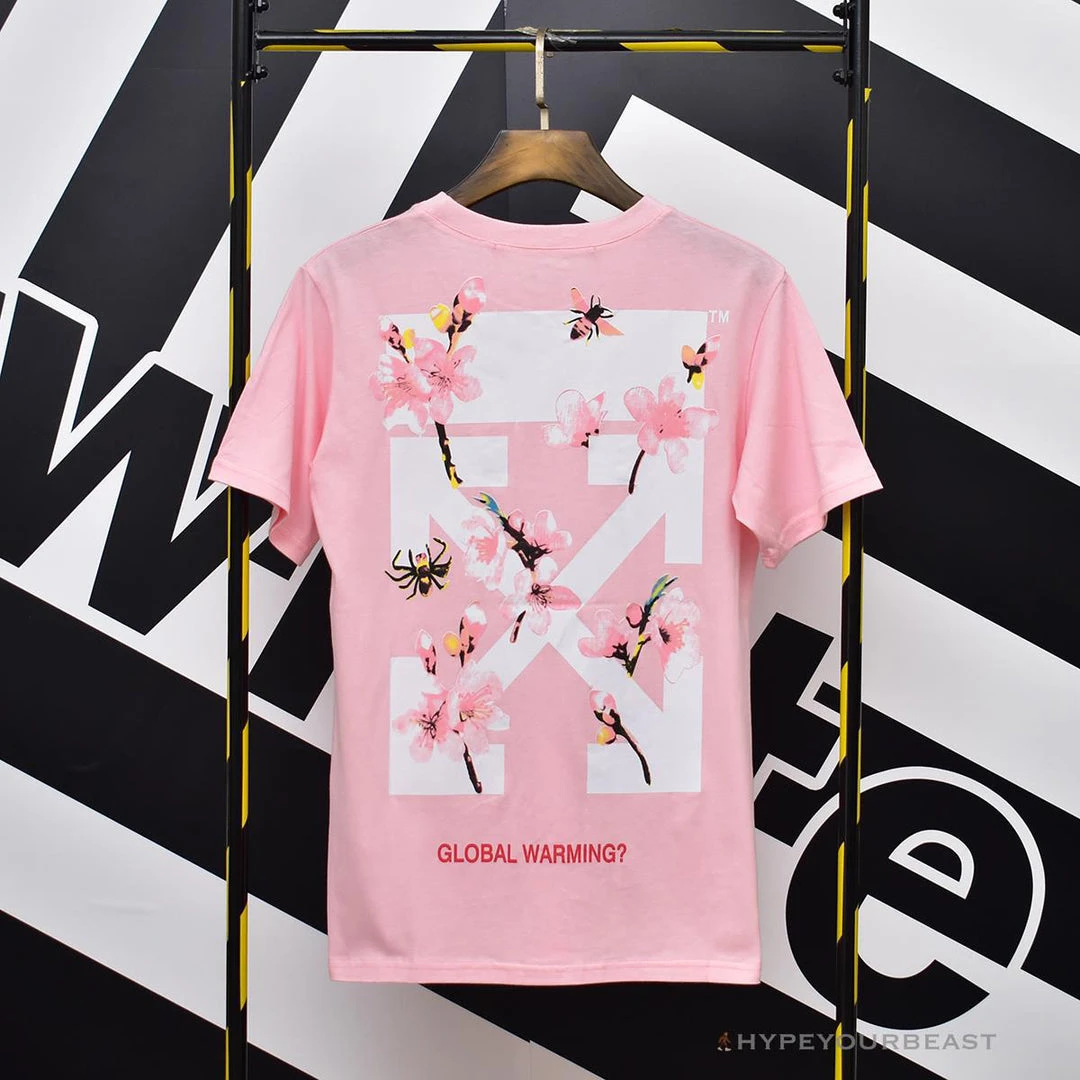 Hypeyourbeast OFF-WHITE Sakura Tee Shirt 'PINK' T-Shirts 2 Hypeyourbeast OFF-WHITE Sakura Tee Shirt 'PINK' T-Shirts