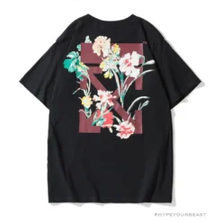 Hypeyourbeast T-Shirts OFF-WHITE Flower Edition Tee Shirt 'BLACK'