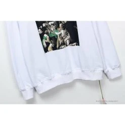 Hypeyourbeast OFF-WHITE New Madonna Painting Cotton Terry Long Sleeve Shirt 'WHITE' Shirts