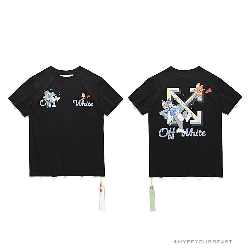 Hypeyourbeast OFF-WHITE Summer Tom And Jerry Print Tee Shirt 'BLACK' T-Shirts 3 Hypeyourbeast OFF-WHITE Summer Tom And Jerry Print Tee Shirt 'BLACK' T-Shirts