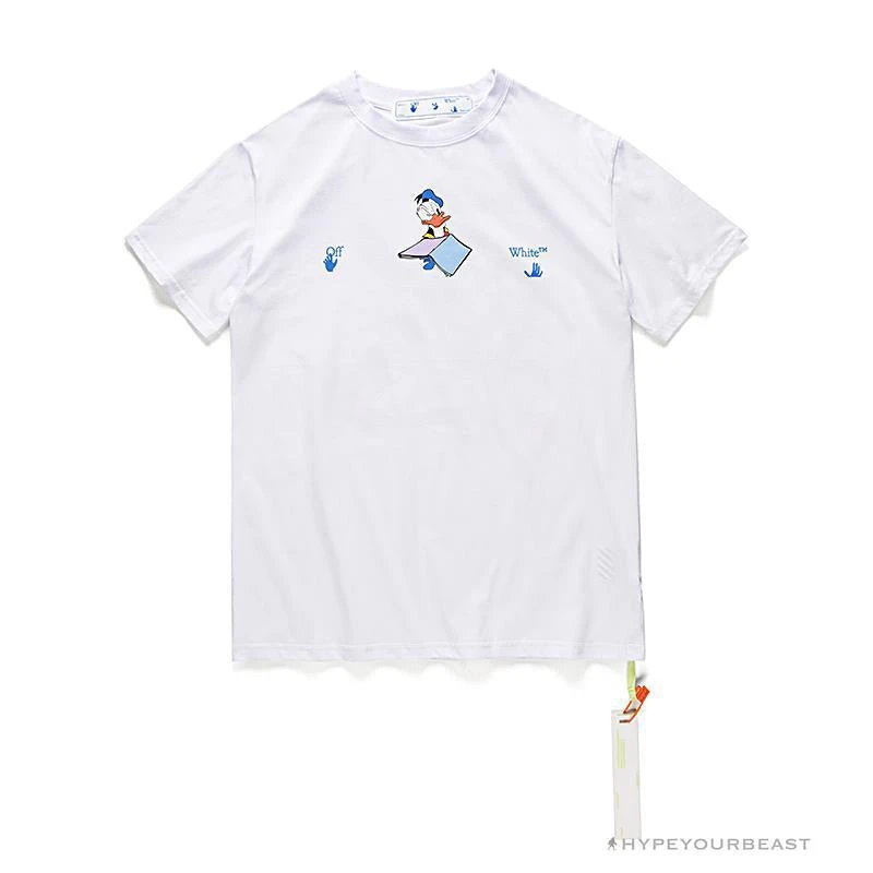 Hypeyourbeast OFF-WHITE Summer Donald Duck Print Tee Shirt 'WHITE' 1 Hypeyourbeast OFF-WHITE Summer Donald Duck Print Tee Shirt 'WHITE'