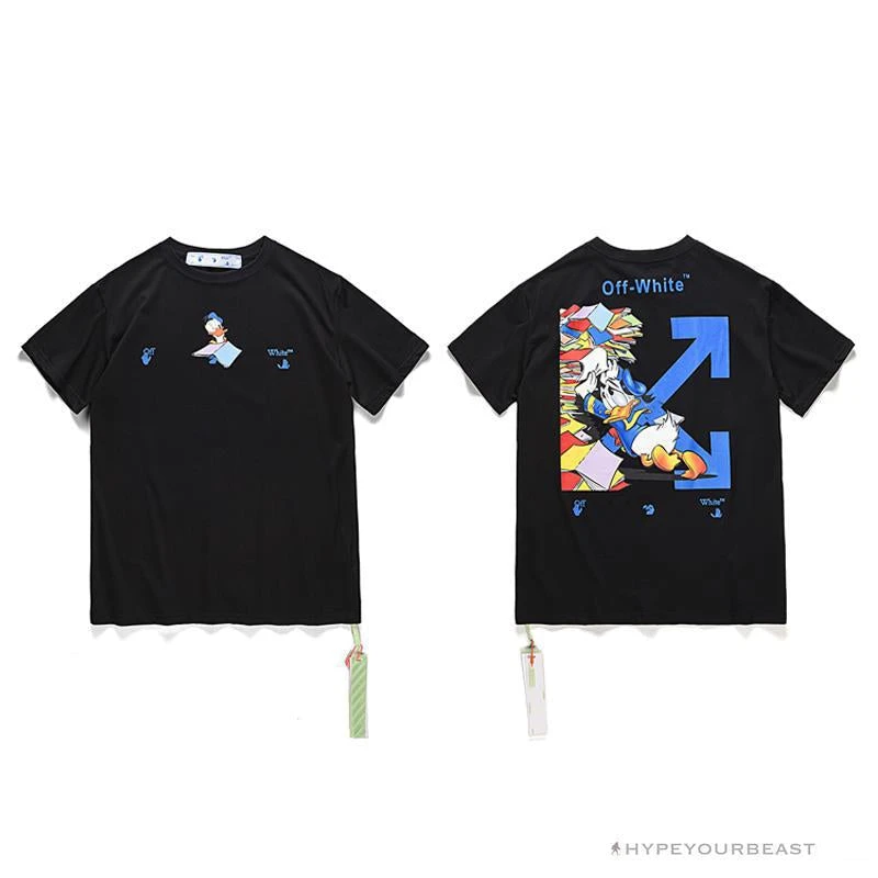 Hypeyourbeast OFF-WHITE Summer Donald Duck Print Tee Shirt 'BLACK' 3 Hypeyourbeast OFF-WHITE Summer Donald Duck Print Tee Shirt 'BLACK'