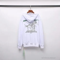 Hypeyourbeast OFF-WHITE Hand-Painted Utility Pole Worker Hoodie 'WHITE'