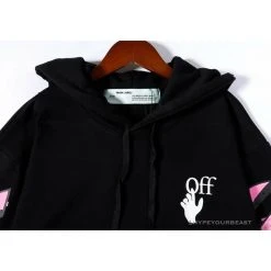 Hypeyourbeast OFF-WHITE Pink Orange Arrow Hoodie 'BLACK' Hoodies & Jackets