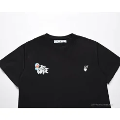 Hypeyourbeast OFF-WHITE Graffiti Letter Doraemon Tee Shirt ' BLACK' T-Shirts
