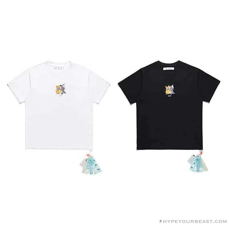 Hypeyourbeast T-Shirts OFF-WHITE Cat And Mouse Tee Shirt 'BLACK' 3 Hypeyourbeast T-Shirts OFF-WHITE Cat And Mouse Tee Shirt 'BLACK'