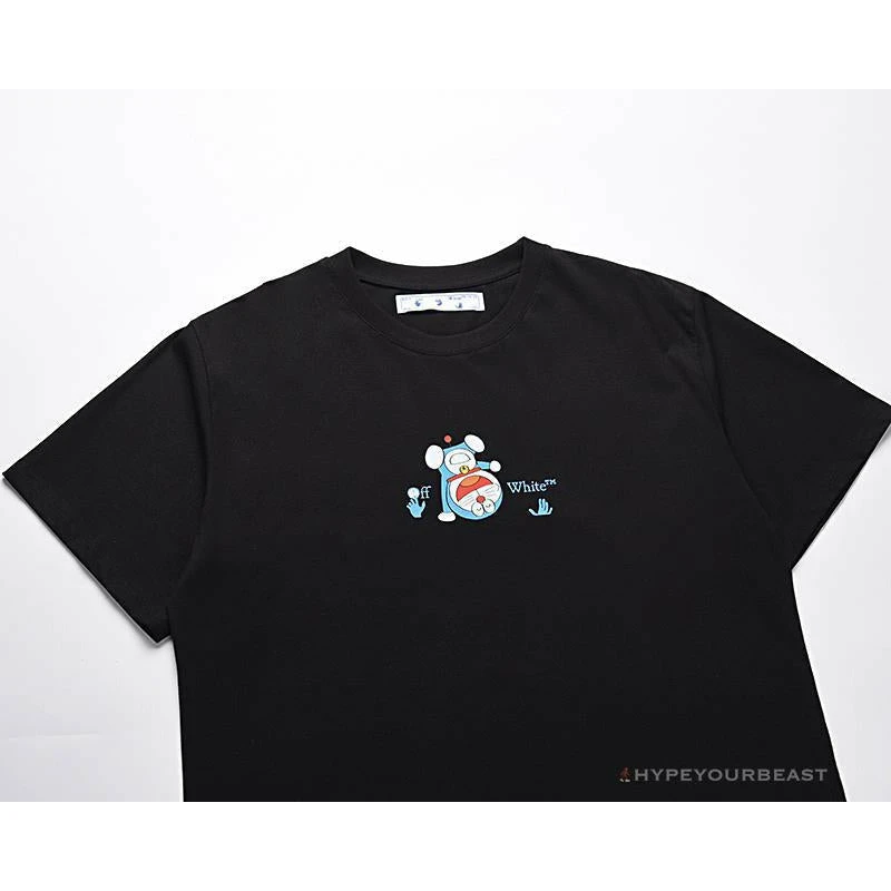 Hypeyourbeast OFF-WHITE Spoof Doraemon Arrow Tee Shirt 'BLACK' T-Shirts 3 Hypeyourbeast OFF-WHITE Spoof Doraemon Arrow Tee Shirt 'BLACK' T-Shirts