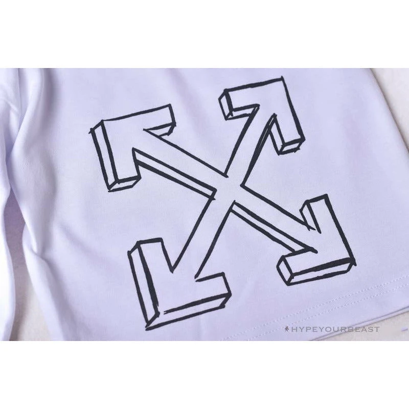 Hypeyourbeast OFF-WHITE Dimensional Sketch Shorts 'WHITE' Pants 4 Hypeyourbeast OFF-WHITE Dimensional Sketch Shorts 'WHITE' Pants