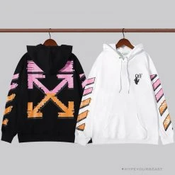 Hypeyourbeast Hoodies & Jackets OFF-WHITE Pink Orange Arrow Hoodie 'WHITE'