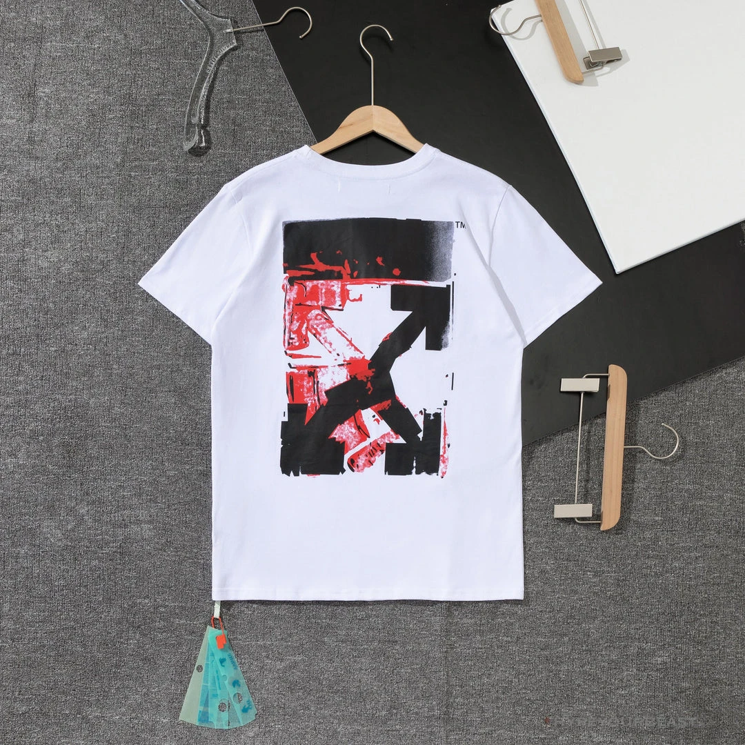 Hypeyourbeast OFF-WHITE Acrylic Hand-Painted Graffiti Pattern Tee Shirt 'WHITE' 2 Hypeyourbeast OFF-WHITE Acrylic Hand-Painted Graffiti Pattern Tee Shirt 'WHITE'
