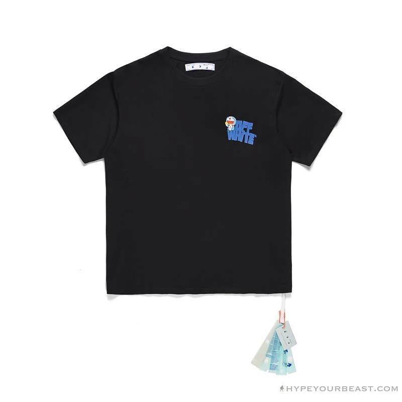 Hypeyourbeast OFF-WHITE Doraemon Stereo Arrow Tee Shirt BLACK T-Shirts 1 Hypeyourbeast OFF-WHITE Doraemon Stereo Arrow Tee Shirt BLACK T-Shirts