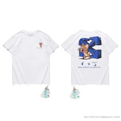 Hypeyourbeast OFF-WHITE Classic Animated Tom And Jerry Arrow Tee Shirt 'WHITE' T-Shirts