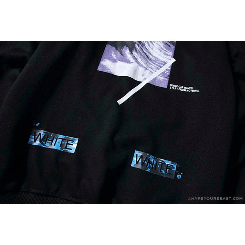 Hypeyourbeast OFF-WHITE Classic Wave Oil Painting Cotton Terry Long Sleeve Shirt 'BLACK' Shirts 6 Hypeyourbeast OFF-WHITE Classic Wave Oil Painting Cotton Terry Long Sleeve Shirt 'BLACK' Shirts