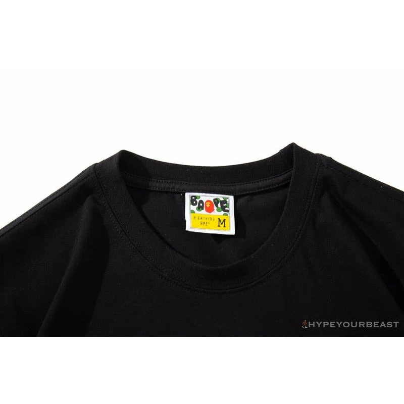 Hypeyourbeast BAPE Ape Man Head 28th Anniversary Camouflage Color Block Tee 'BLACK' 3 Hypeyourbeast BAPE Ape Man Head 28th Anniversary Camouflage Color Block Tee 'BLACK'