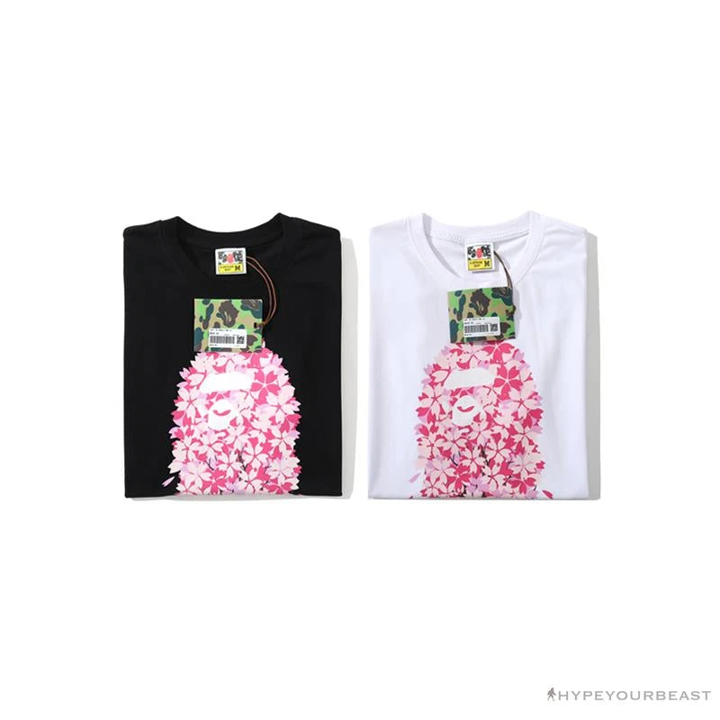 Hypeyourbeast BAPE Japan Limited Edition Pink Cherry Tree Tee Shirt 'WHITE' 6 Hypeyourbeast BAPE Japan Limited Edition Pink Cherry Tree Tee Shirt 'WHITE'