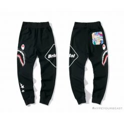 Hypeyourbeast Clothes BAPE X FCRB Joint Color Pocket Shark Pants