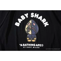 Hypeyourbeast Clothes BAPE Baby Shark Blue Shark Tee Shirt 'BLACK'