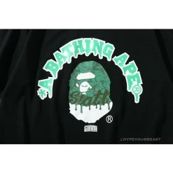 Hypeyourbeast Clothes BAPE Paint Splash Green Camouflage Tee Shirt 'BLACK'