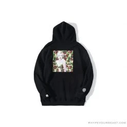 Hypeyourbeast Clothes BAPE Marilyn Monroe Camouflage Background Hoodie 'BLACK'