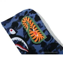 Hypeyourbeast Clothes BAPE Camo Hoodie Shark Head 'NAVY BLUE'