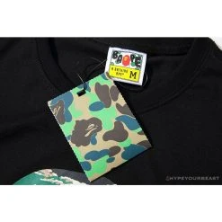 Hypeyourbeast BAPE Tiger Pattern Camouflage Ape Initials Tee Shirt 'BLACK' Clothes