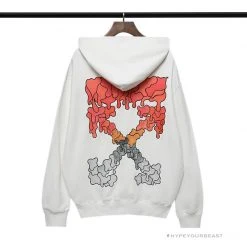 HypeYourBeast Off White Hoodie White RED Hoodies & Jackets