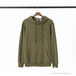 Hypeyourbeast BAPE Classic Ape Head Embroidered Standard Cotton Terry Hoodie 'ARMY GREEN'
