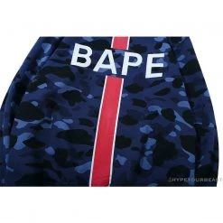 Hypeyourbeast BAPE X PSG Paris Saint-Germain Camouflage Blue Hoodie Clothes