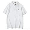 Hypeyourbeast BAPE Solid Color Versatile Embroidered Ape Head Small Badge Polo Shirt 'WHITE'