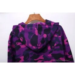 Hypeyourbeast BAPE X Bathing Ape Head Camouflage Hoodie 'PURPLE'