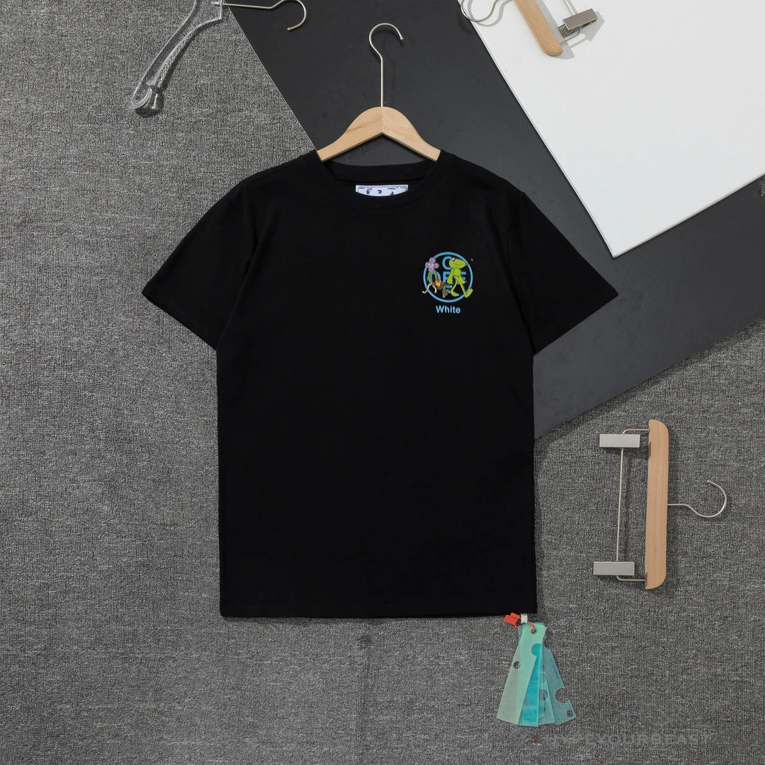 Hypeyourbeast OFF-WHITE Floral And Frog Pattern Tee Shirt 'BLACK' T-Shirts 1 Hypeyourbeast OFF-WHITE Floral And Frog Pattern Tee Shirt 'BLACK' T-Shirts