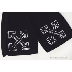 Hypeyourbeast Pants OFF-WHITE Dimensional Sketch Shorts 'BLACK'