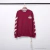 Hypeyourbeast OFF-WHITE Rubber Strip Arrow Long Sleeve Shirt 'WINE RED' Shirts
