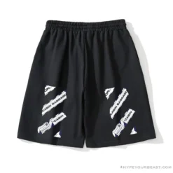 Hypeyourbeast OFF-WHITE Cabin Cabbage Shorts 'BLACK' Pants