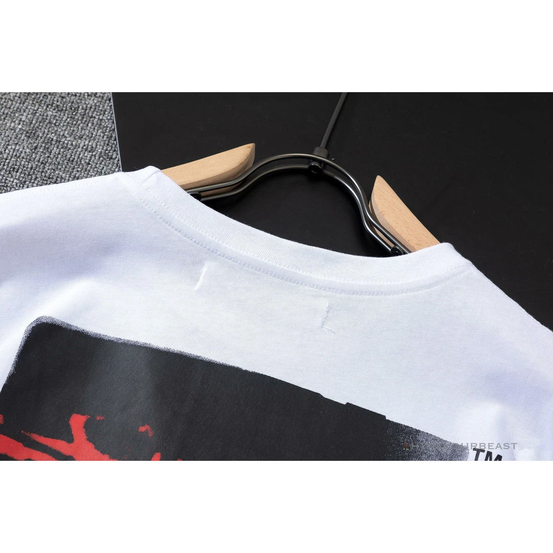 Hypeyourbeast OFF-WHITE Acrylic Hand-Painted Graffiti Pattern Tee Shirt 'WHITE' 5 Hypeyourbeast OFF-WHITE Acrylic Hand-Painted Graffiti Pattern Tee Shirt 'WHITE'